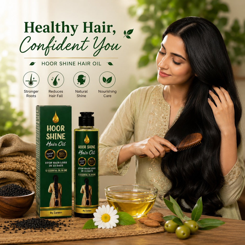 Hoor Shine Hair Oil By Zareen - 12 Essential Oils In One | Anti-Hair Loss & Hair Growth Formula