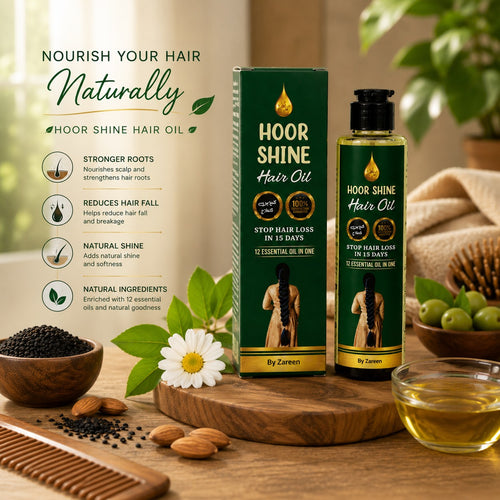 Hoor Shine Hair Oil By Zareen - 12 Essential Oils In One | Anti-Hair Loss & Hair Growth Formula